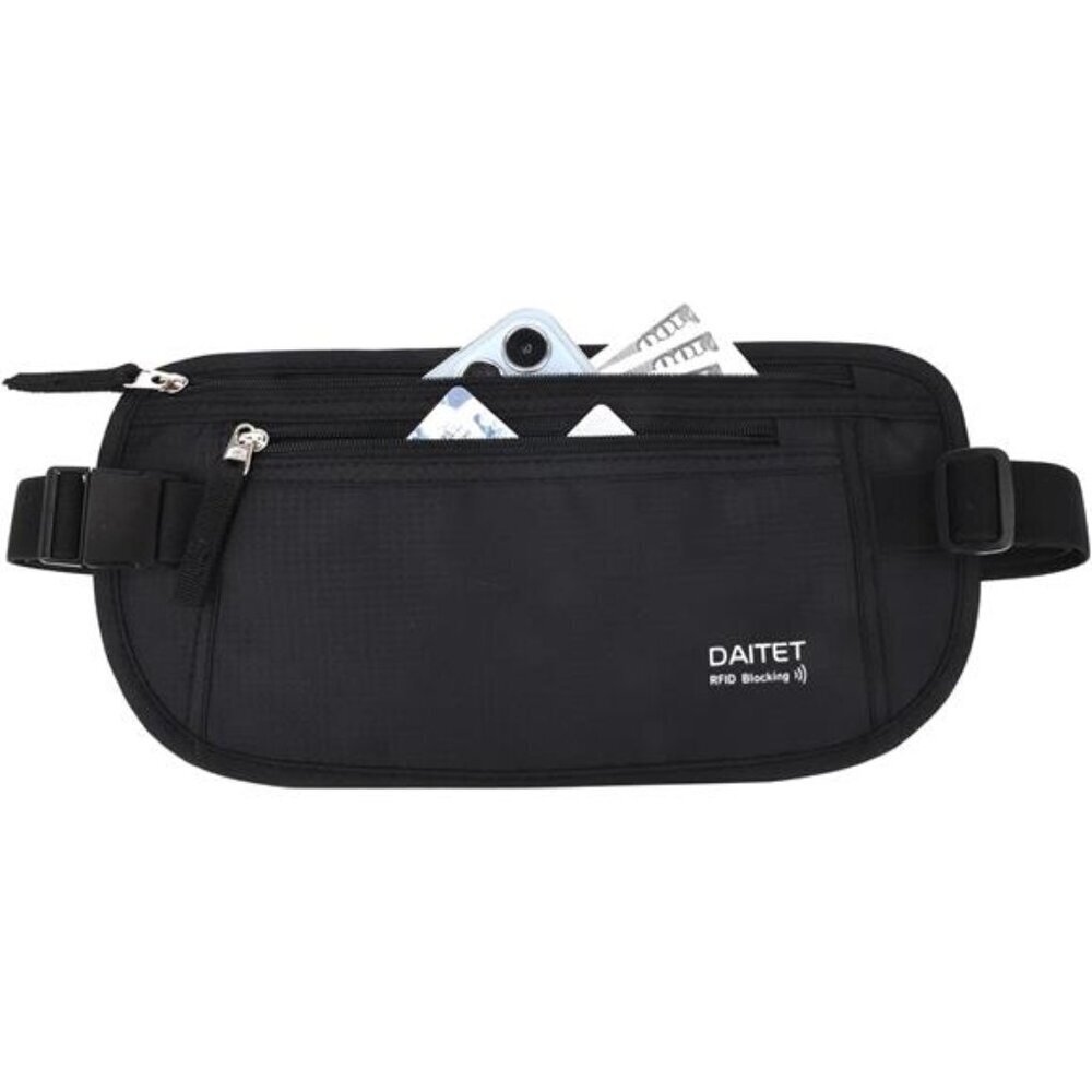 Travel Money Belt RFID Blocking Passport Holder Secure